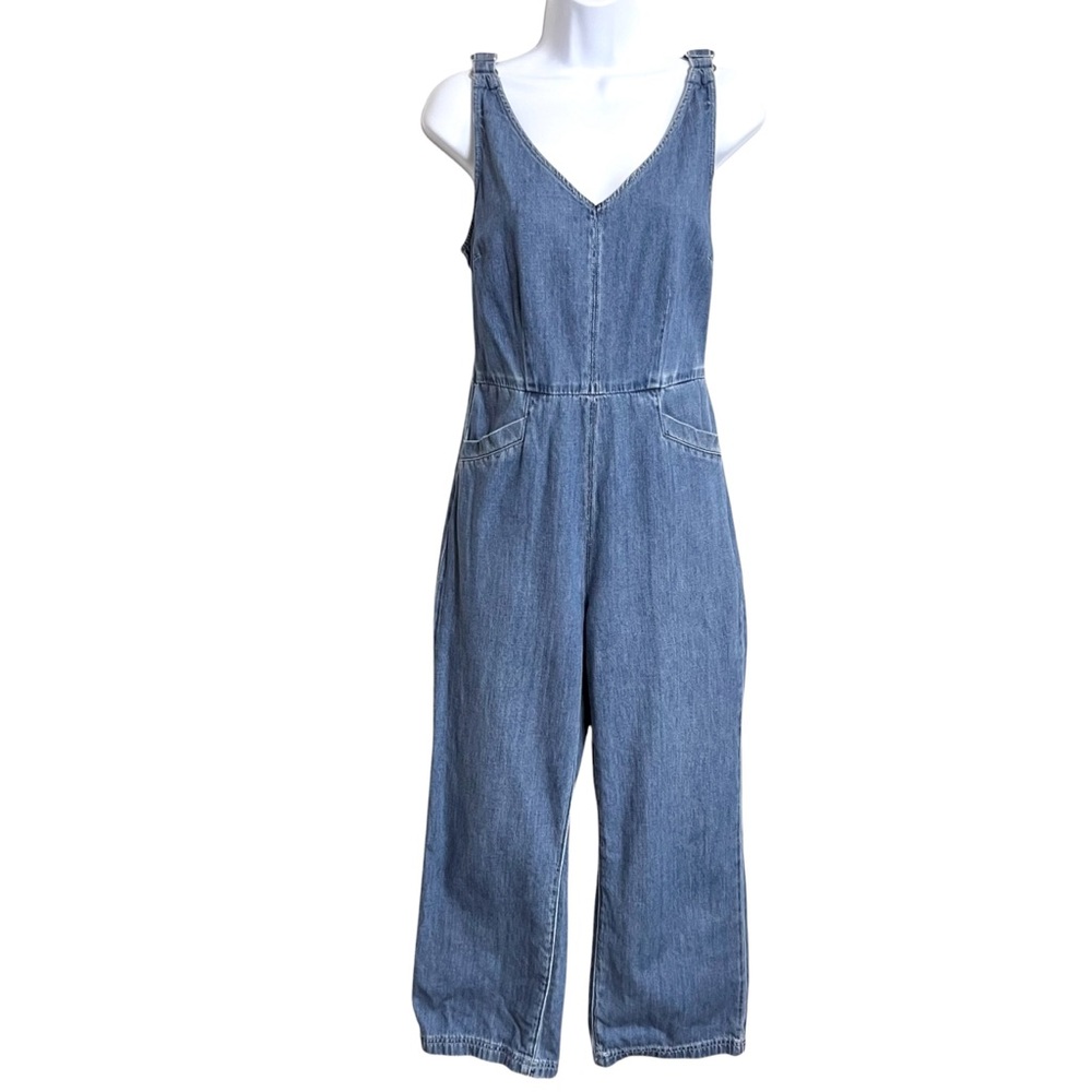 PAIGE Denim Blue Wide-Leg Jumpsuit